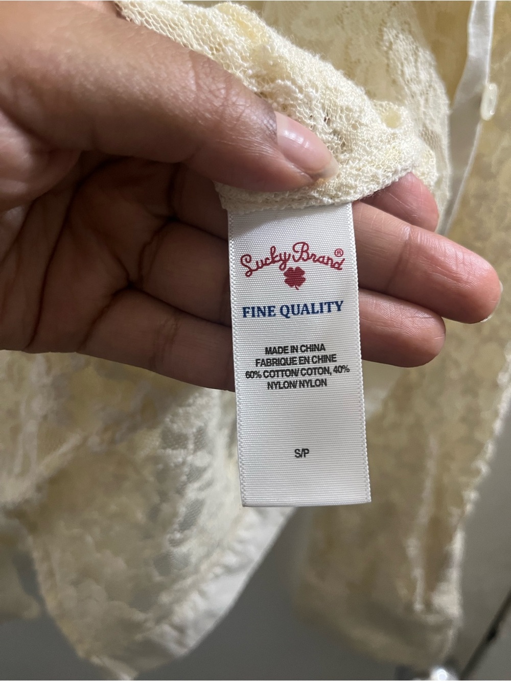 Lucky Brand Cream Lace Lightweight Shirt Jacket - Picture 5 of 6